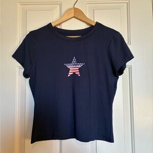 Harper&Ivy Navy Star Tee with Patriotic Design